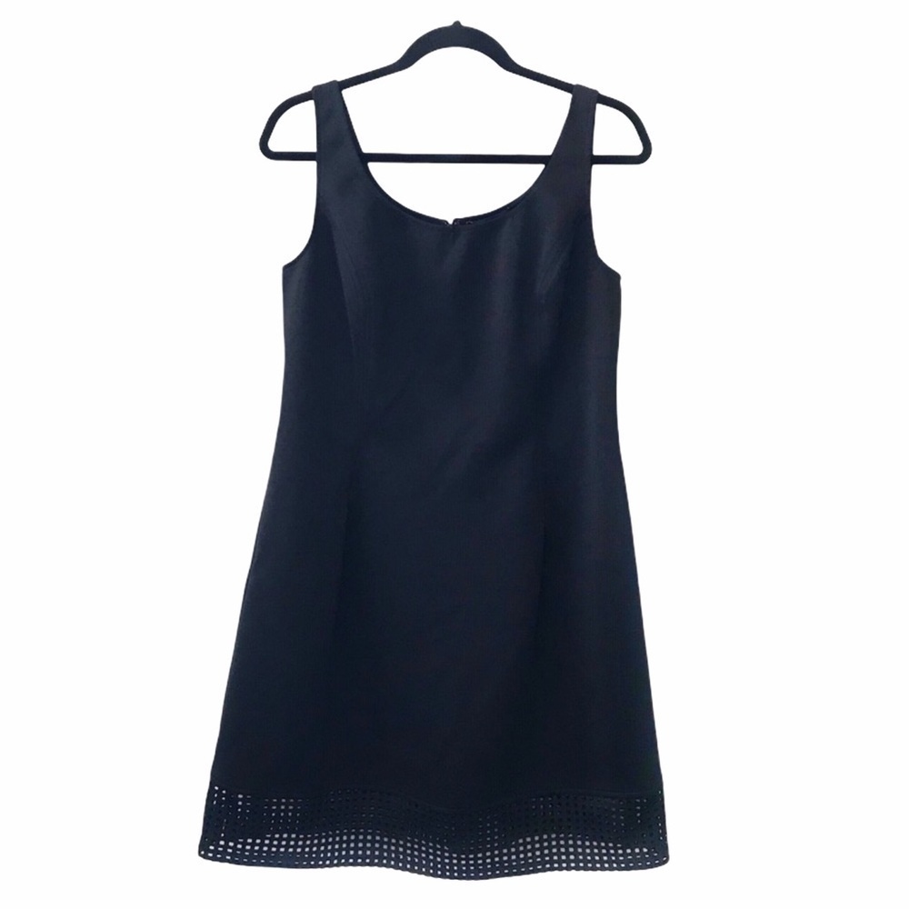 American Living Black Sleeveless Laser Cut Dress
